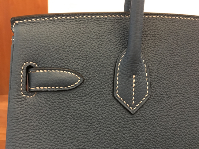 エルメス バーキン30 ブルーラン トゴ シルバー金具