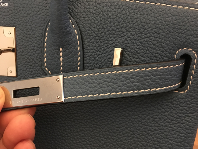 エルメス バーキン30 ブルーラン トゴ シルバー金具