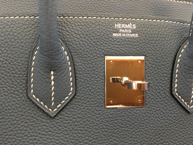 エルメス バーキン30 ブルーラン トゴ シルバー金具