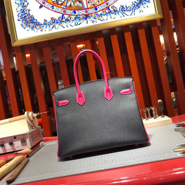 エルメス バーキン30 ブラック/ローズティリアン ゴールド金具
