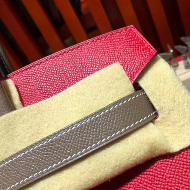 エルメス バーキン30 ルージュカザック/エトゥープ シルバー金具