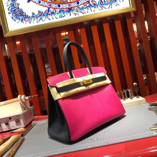 エルメス バーキン30 ローズティリアン/ブラック ゴールド金具