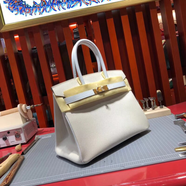 エルメス バーキン30 ホワイト/クレ ゴールド金具
