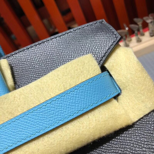 エルメス バーキン30 ブラック/ブルーアトール ゴールド金具