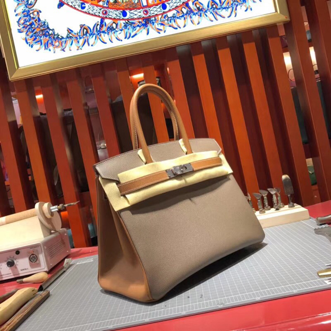 エルメス バーキン30 エトゥープ/ゴールド シルバー金具
