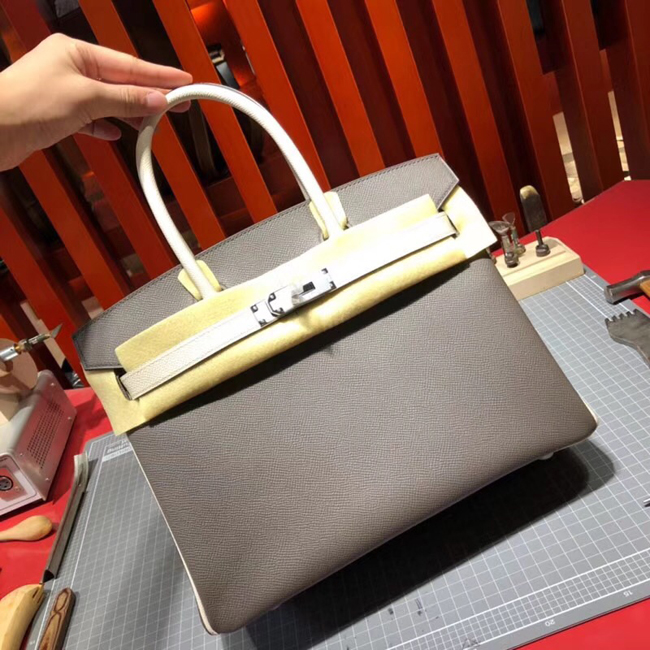 エルメス バーキン30 エトゥープ/クレ シルバー金具