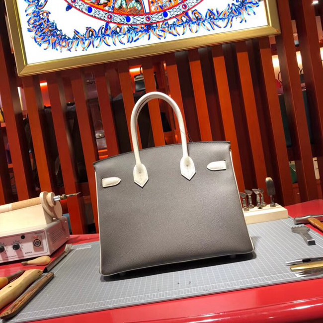 エルメス バーキン30 エトゥープ/クレ シルバー金具