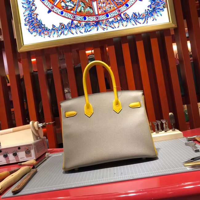エルメス バーキン30 エトゥープ/レモンイエロー ゴールド金具