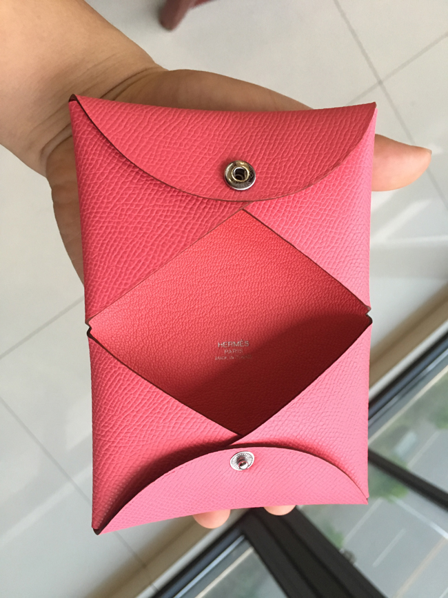 エルメス カードケース カルヴィ ローズリップスティック エプソン