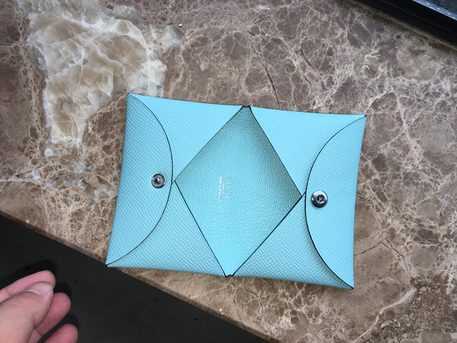 エルメス カードケース カルヴィ ブルーアトール エプソン