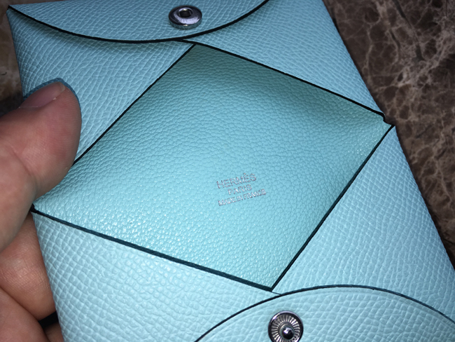 エルメス カードケース カルヴィ ブルーアトール エプソン