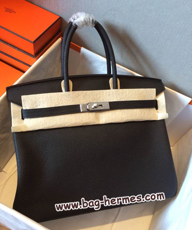エルメス バーキン35 ブラック トゴ シルバー金具