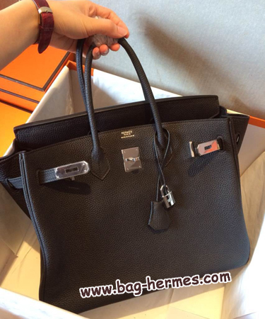 エルメス バーキン35 ブラック トゴ シルバー金具