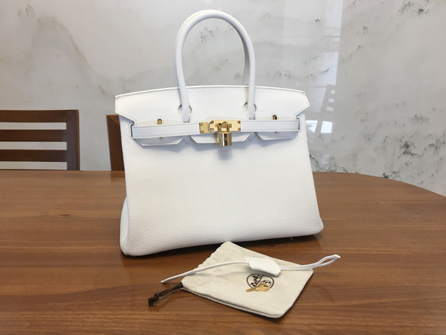 エルメス バーキン30 ホワイト トリヨンクレマンス ゴールド金具