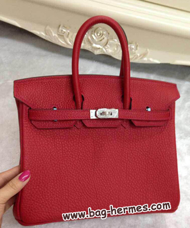 エルメス バーキン25 レッド トゴ シルバー金具