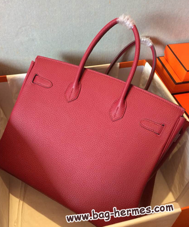 エルメス バーキン25 レッド トゴ シルバー金具