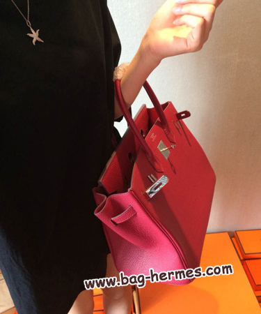 エルメス バーキン25 レッド トゴ シルバー金具