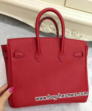 エルメス バーキン25 レッド トゴ シルバー金具