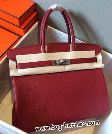 エルメス バーキン35 ルージュアッシュ トゴ シルバー金具