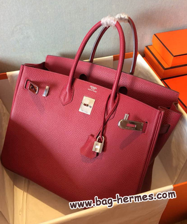 エルメス バーキン35 ルージュアッシュ トゴ シルバー金具