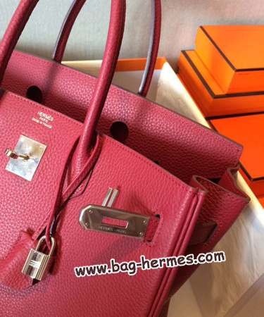 エルメス バーキン30 ルージュアッシュ トゴ シルバー金具