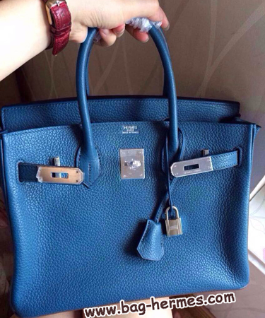 エルメス バーキン30 プルシャンブルー トゴ シルバー金具