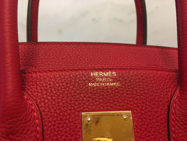 エルメス バーキン30 ルージュヴィフ トゴ ゴールド金具