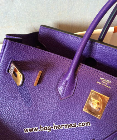 エルメス バーキン30 アイリス トゴ ゴールド金具