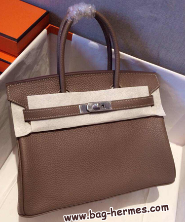 エルメス バーキン30 エトープ トゴ シルバー金具