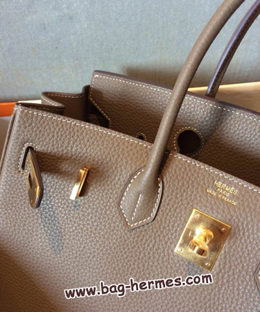 エルメス バーキン25 エトープ トリヨンクレマンス ゴールド金具