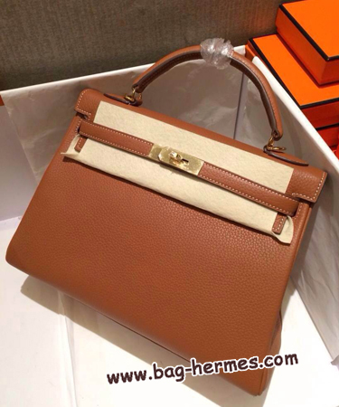 エルメス ケリー32 ゴールド トゴ ゴールド金具