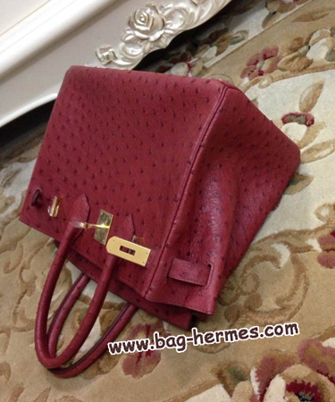 エルメス バーキン30 ルージュアッシュ オーストリッチ ゴールド金具
