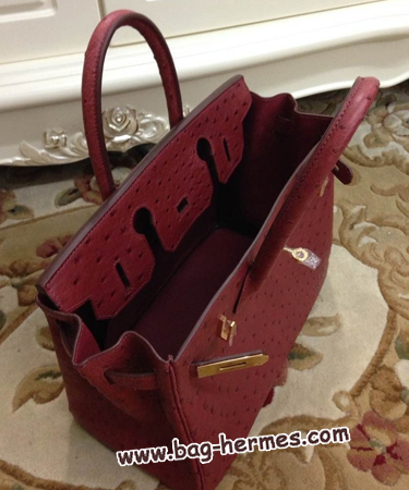 エルメス バーキン30 ルージュアッシュ オーストリッチ ゴールド金具