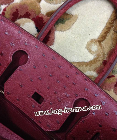 エルメス バーキン30 ルージュアッシュ オーストリッチ ゴールド金具
