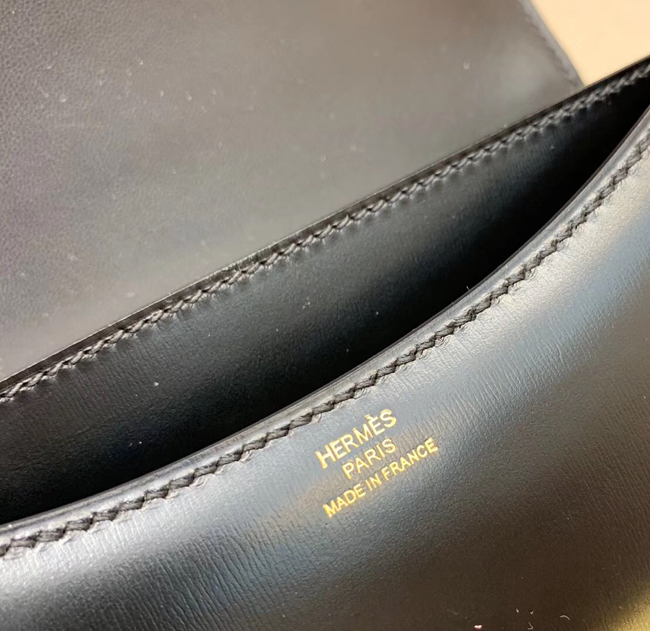 エルメス コンスタンスミニ ブラック ボックスカーフ ゴールド金具