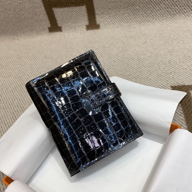 エルメス 財布ベアン ブラック クロコダイル ゴールド金具