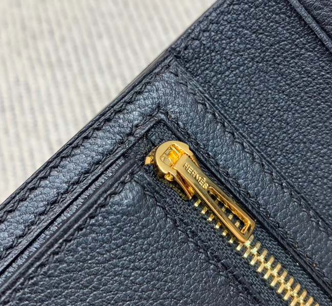 エルメス 財布ベアン ブラック クロコダイル ゴールド金具
