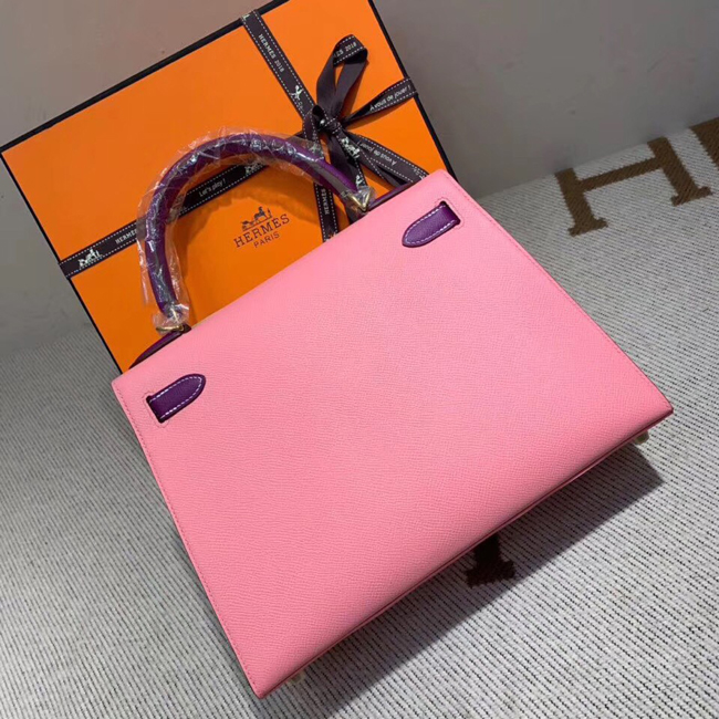 エルメス ケリー28 アネモネ/ピンク ヴォーエプソン ゴールド金具