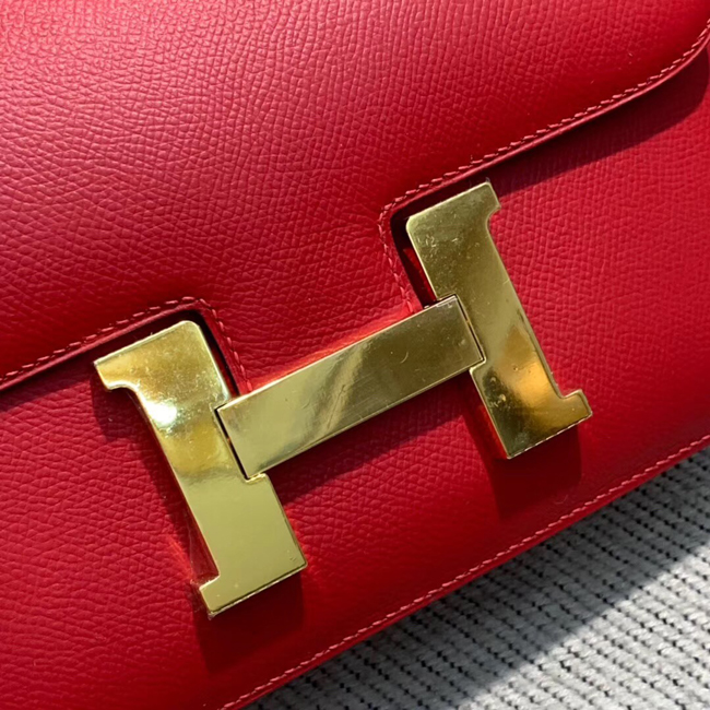 エルメス コンスタンスミニ ゼラニウム ヴォーエプソン ゴールド金具