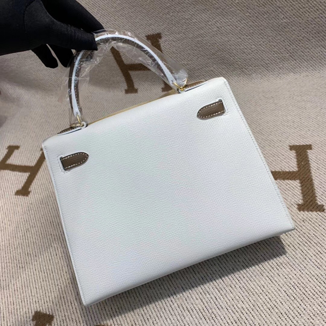 エルメス ケリー28 エトゥープ/クレ ヴォーエプソン ゴールド金具