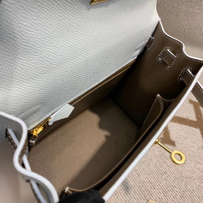 エルメス ケリー28 エトゥープ/クレ ヴォーエプソン ゴールド金具