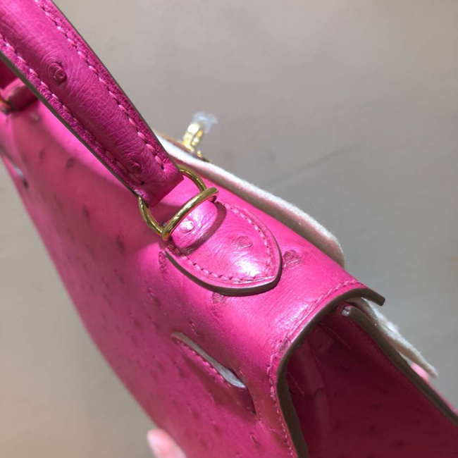 エルメス ケリー28 ローズパープル オーストリッチ ゴールド金具