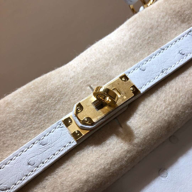 エルメス ケリー28 クレ オーストリッチ ゴールド金具