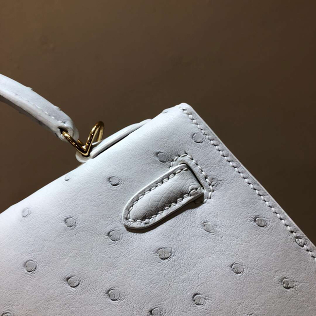 エルメス ケリー28 クレ オーストリッチ ゴールド金具
