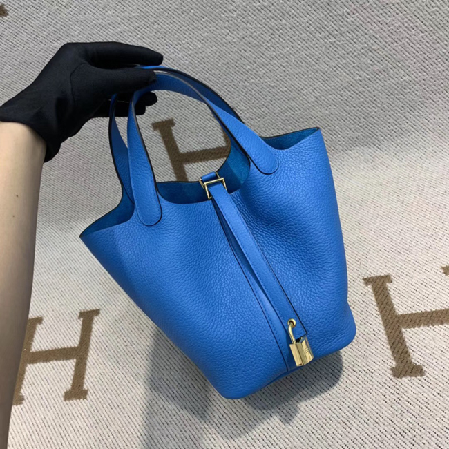 エルメス ピコタンロックPM ブルーゼリージュ トリヨンモーリス ゴールド金具