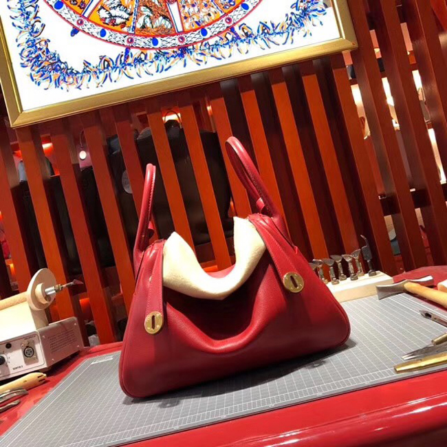 エルメス リンディ30 ルージュヴィフ スイフト ゴールド金具