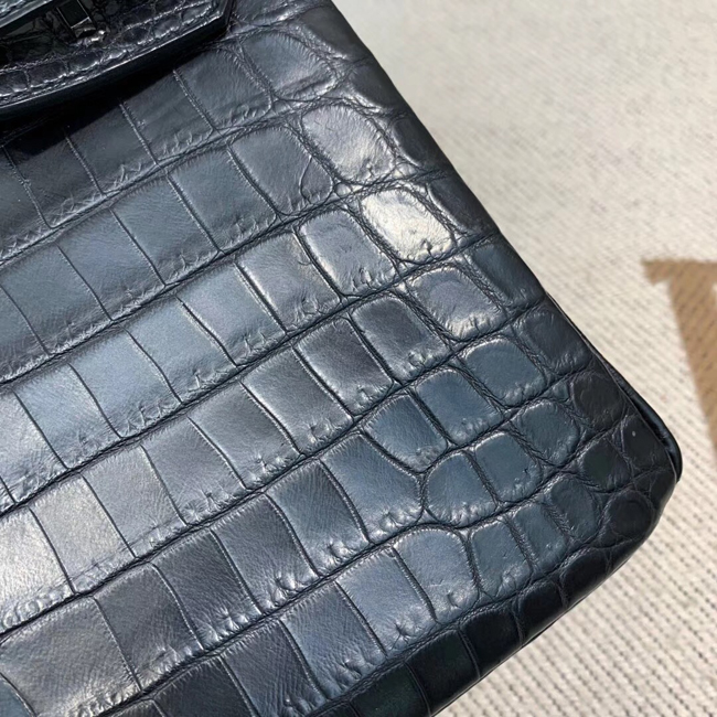 エルメス バーキン25 ブラック クロコダイル ニロティカスマット シルバー金具