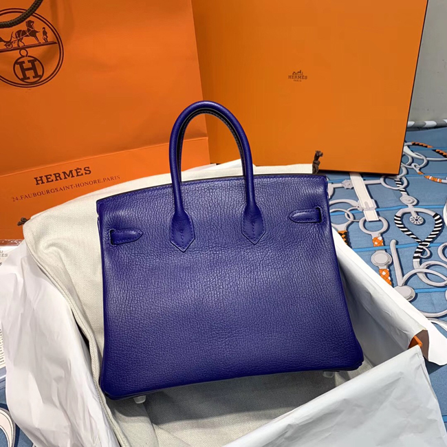 エルメス バーキン25 ブルーエレクトリック シェブルミゾル シルバー金具
