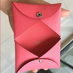 エルメス カードケース カルヴィ ローズリップスティック エプソン