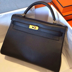 エルメス ケリー32 ブラック トゴ ゴールド金具
